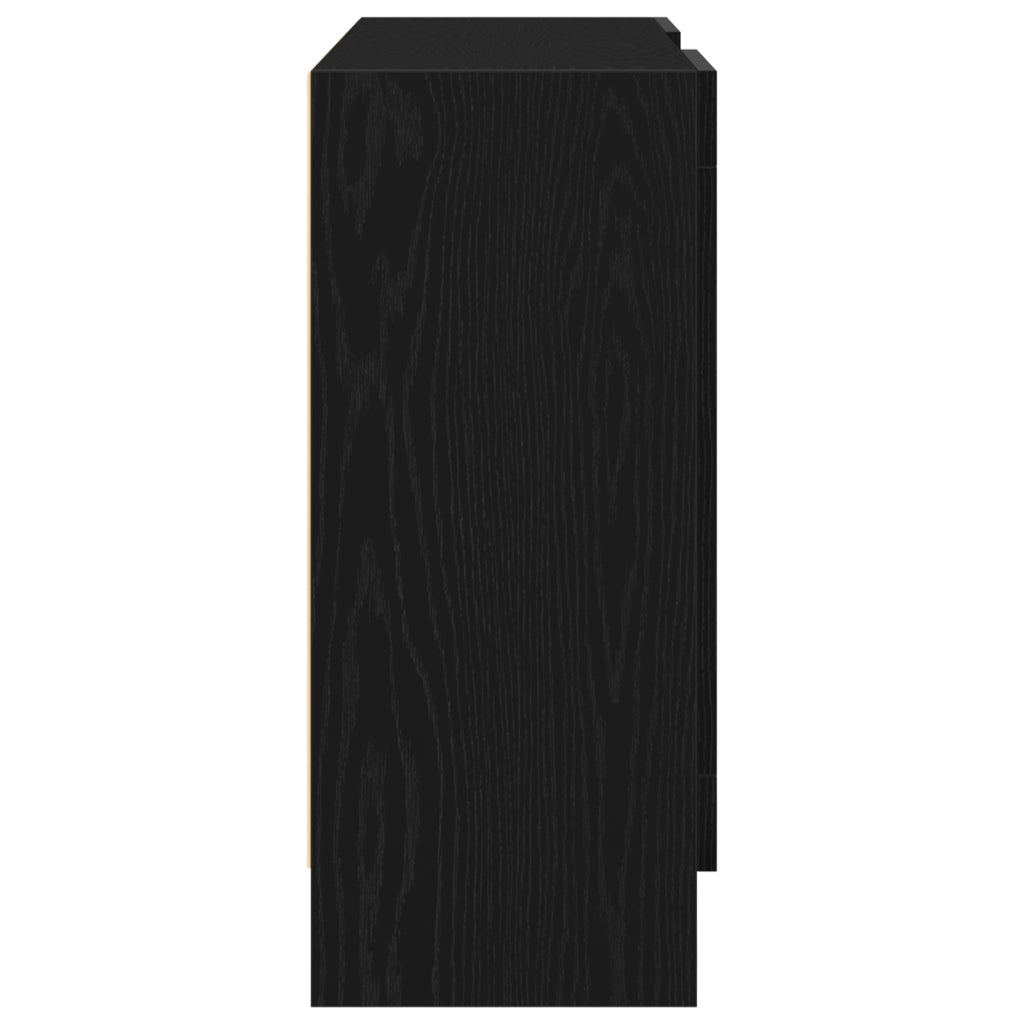Credenza Nera in Rovere 120x30,5x70 cm in Legno Ingegnerizzato