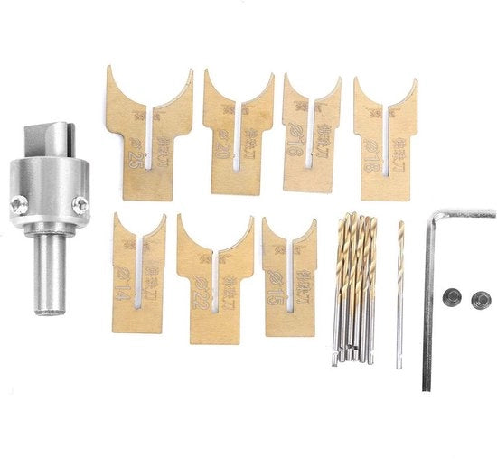 Kit di foratura a freccia per legno 18 pezzi - strumento di lavorazione del legno - kit di foratura a freccia - acciaio laminato - per ebbeno/rovere - prestazioni professionali - set di forature a freccia