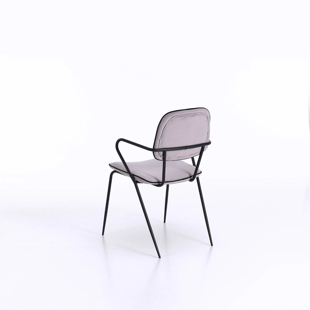 Set 4 Sedie 52x50x81,5 cm Velluto Grigio