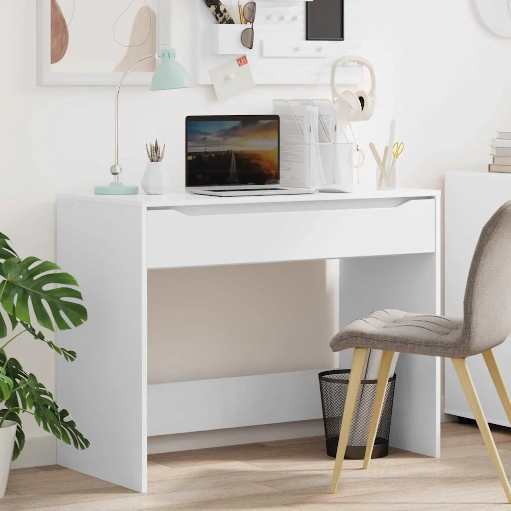 Scrivania | Tavolo da Ufficio Bianco 100 x 50 x 78 cm Legno ingegnerizzato