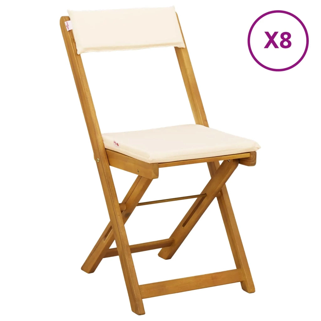 Sedie Bistro da Giardino 8 pcs Bianco Crema 40 x 53 x 80 cm