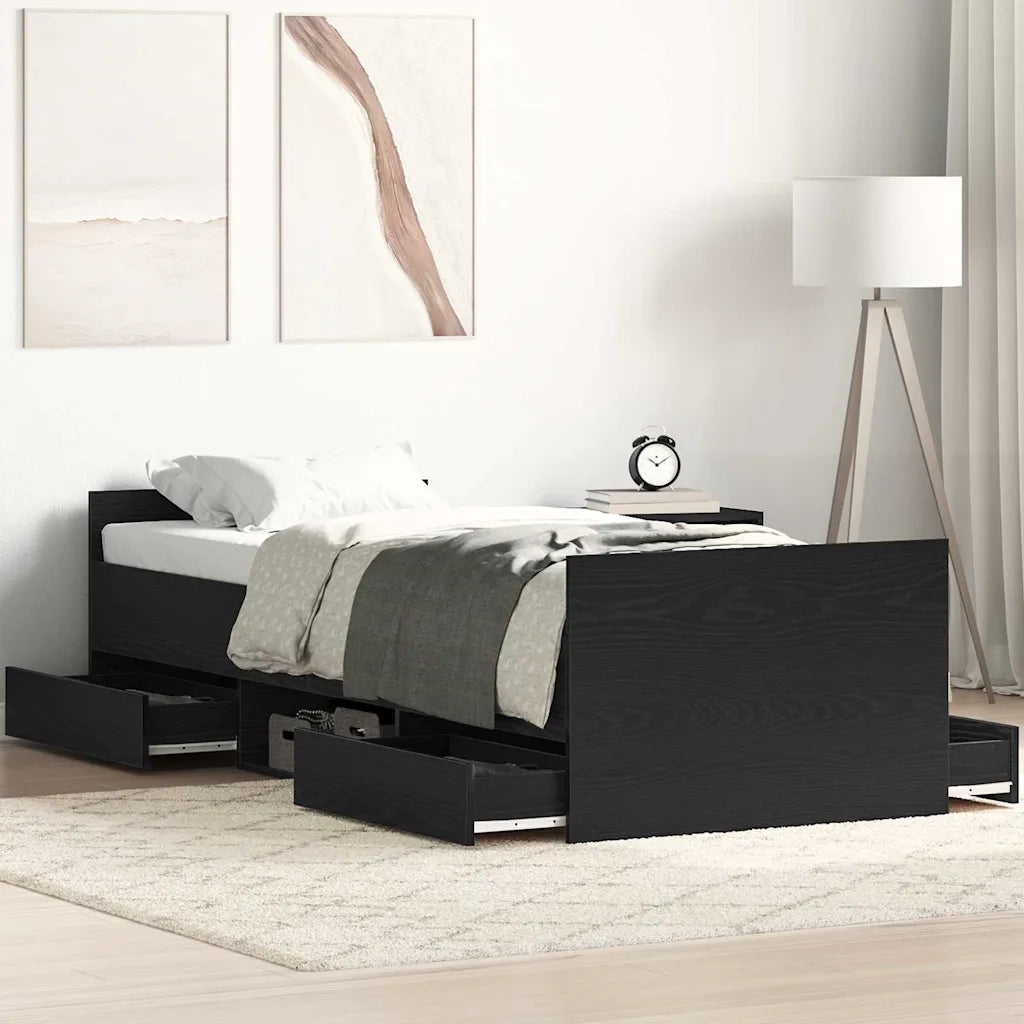 Struttura del letto con testiera Rovere Nero 193 x 78 x 50 cm 3329308