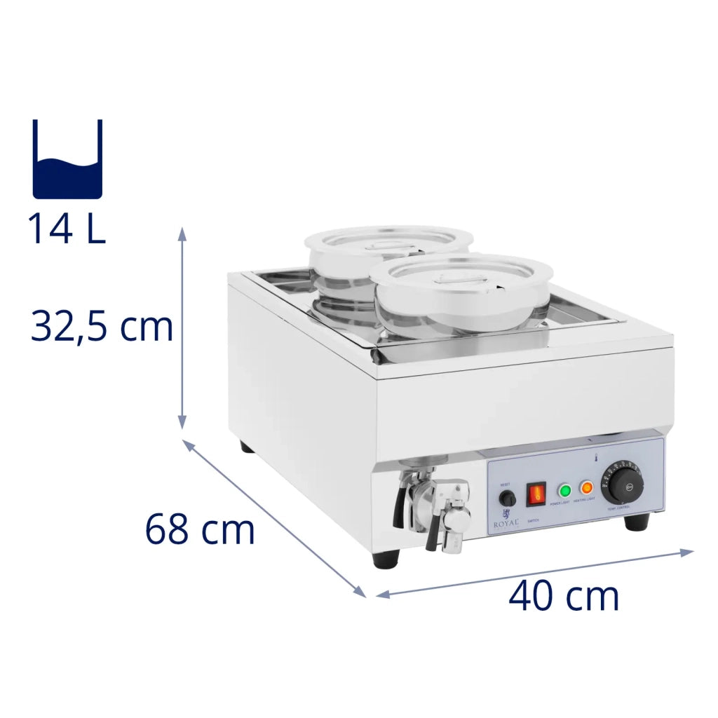 Distributore di zuppe professionale 14 litri 1500 watt finitura opaca acciaio inox argento 14_0008843