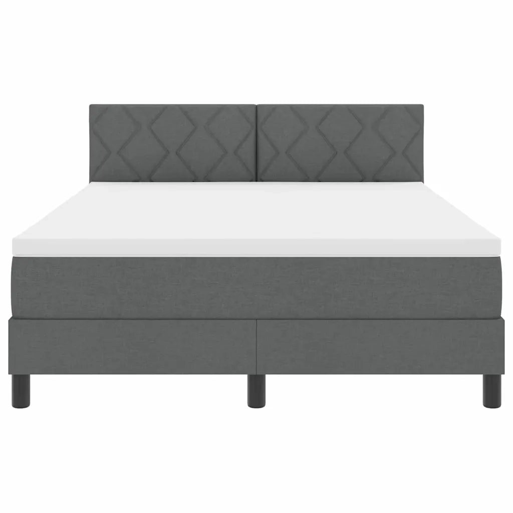 Letto a molle con materasso Grigio scuro 140 x 200 cm Tessuto 3342290
