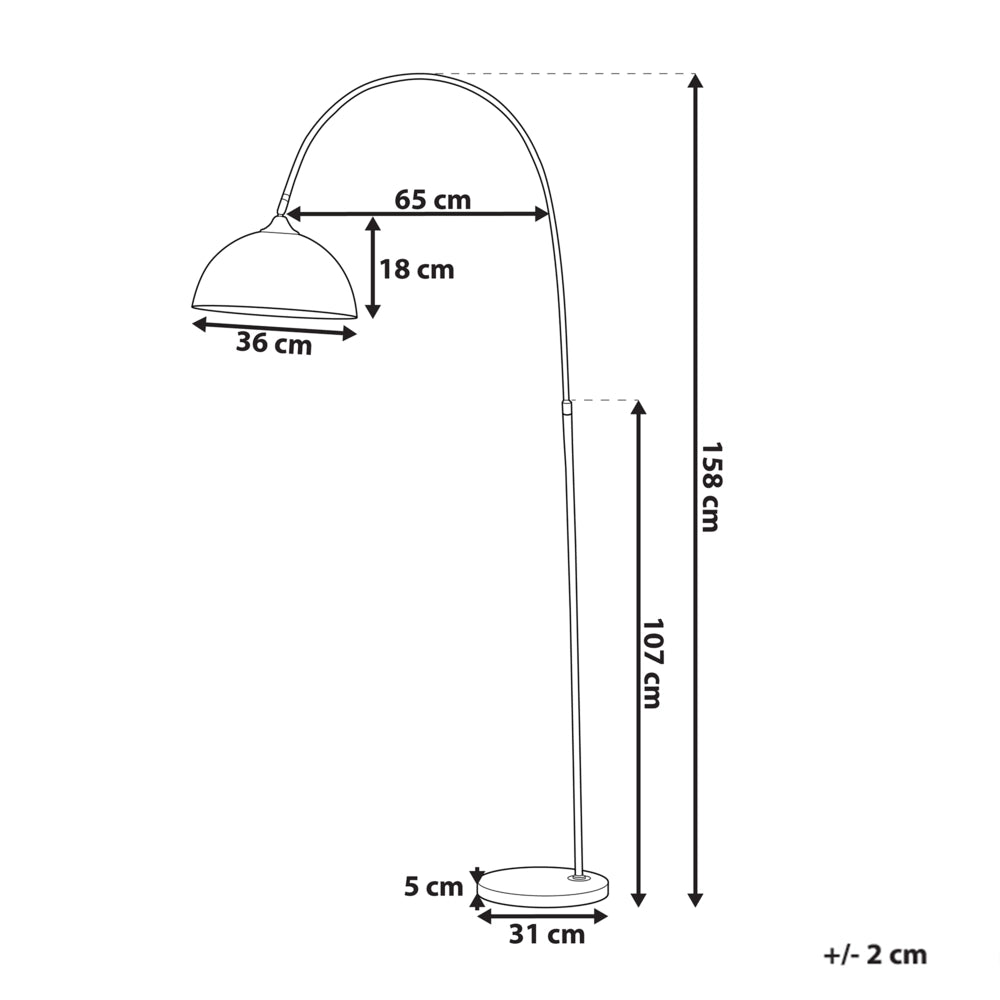 Lampada da terra rame 160 cm di altezza in metallo curvato decorativo retrò glamour