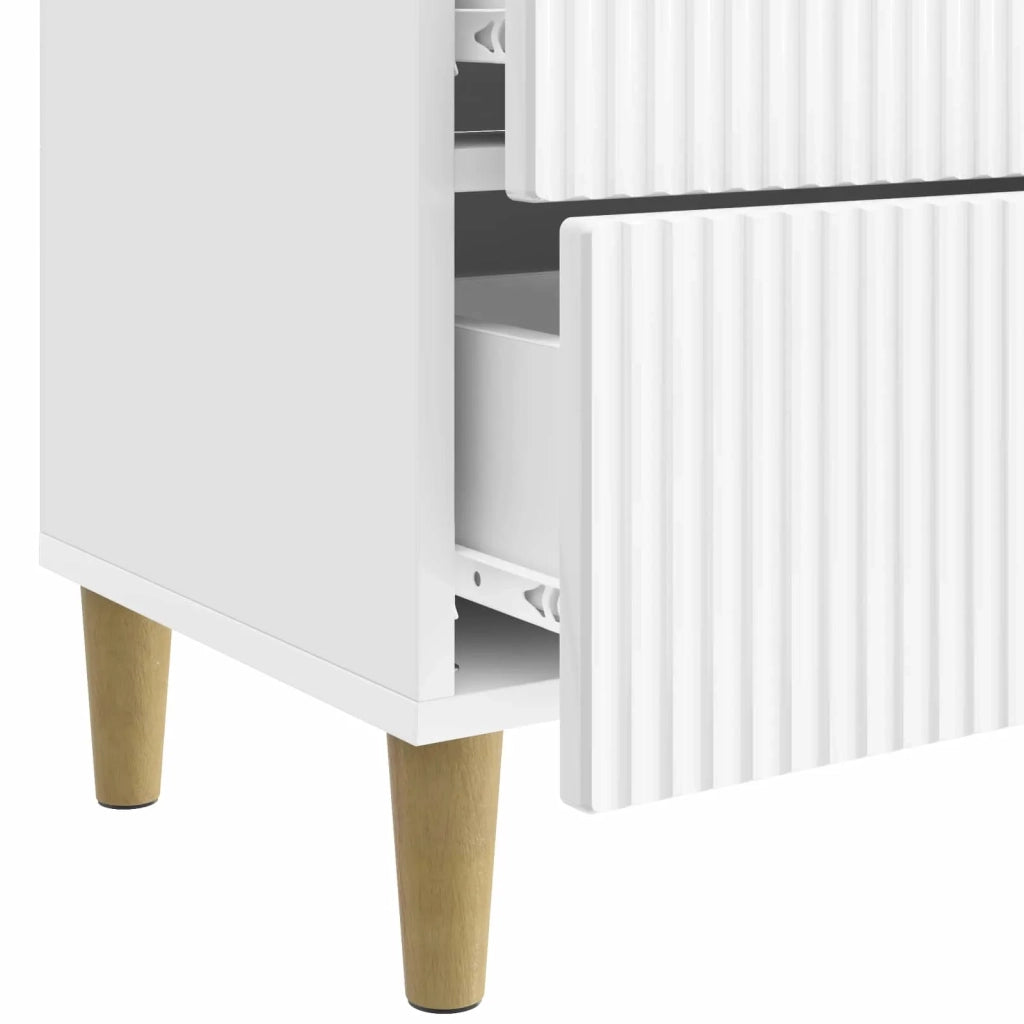Armadio da Notte con cassetto Bianco Lucido 62 x 34,5 x 48 cm