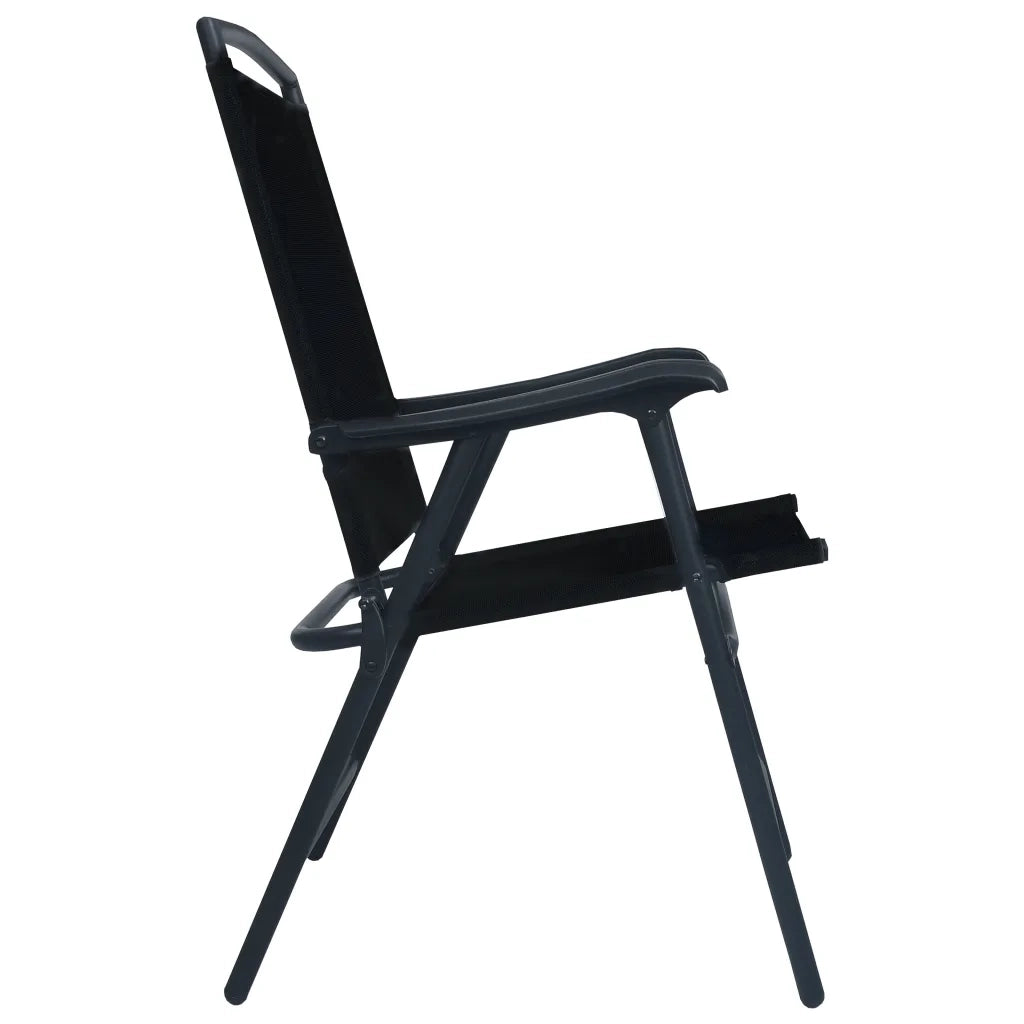 Sedie da Giardino Pieghevoli 2 pz in Textilene Nere 47923