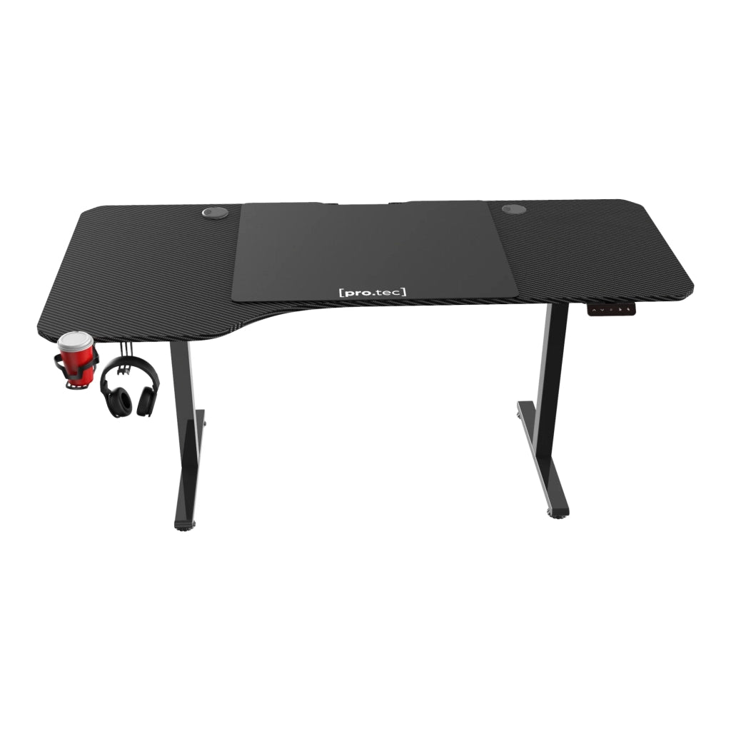 Scrivania/postazione di lavoro regolabile elettricamente in altezza con piano a L 160 x 60-75 cm nero 03_0009081