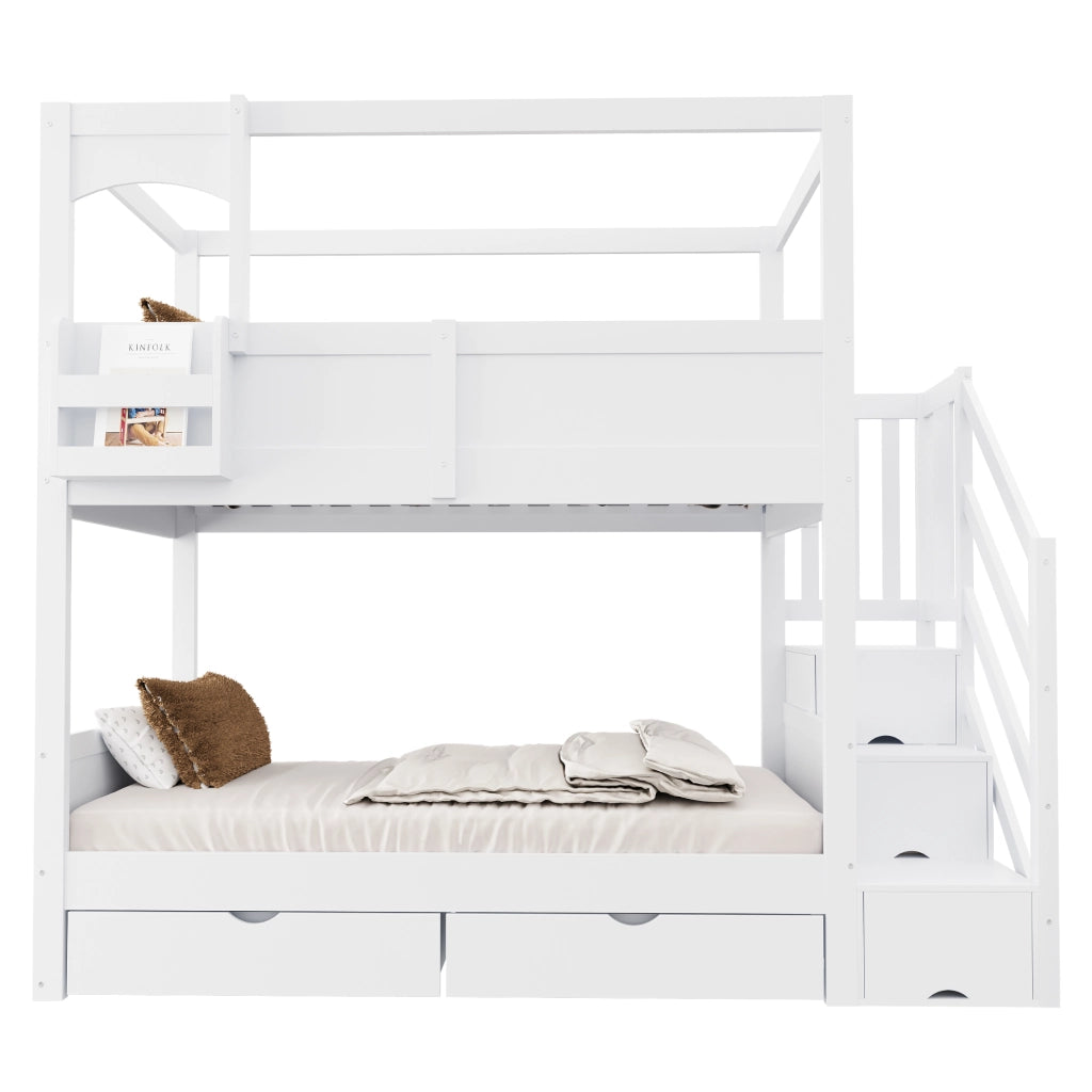 letto a castello in legno bianco 95 x 253 cm