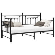 Letto singolo | Letto per adulti | Struttura per letto di giorno Nero 90 x 200 cm Acciaio