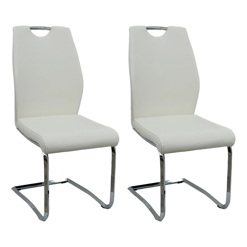 Marvin Sedia Edda con Struttura in Metallo e Seduta Imbottita di Design Moderno per Casa Ufficio Sal 2 SEDIE EDDA BIANCO