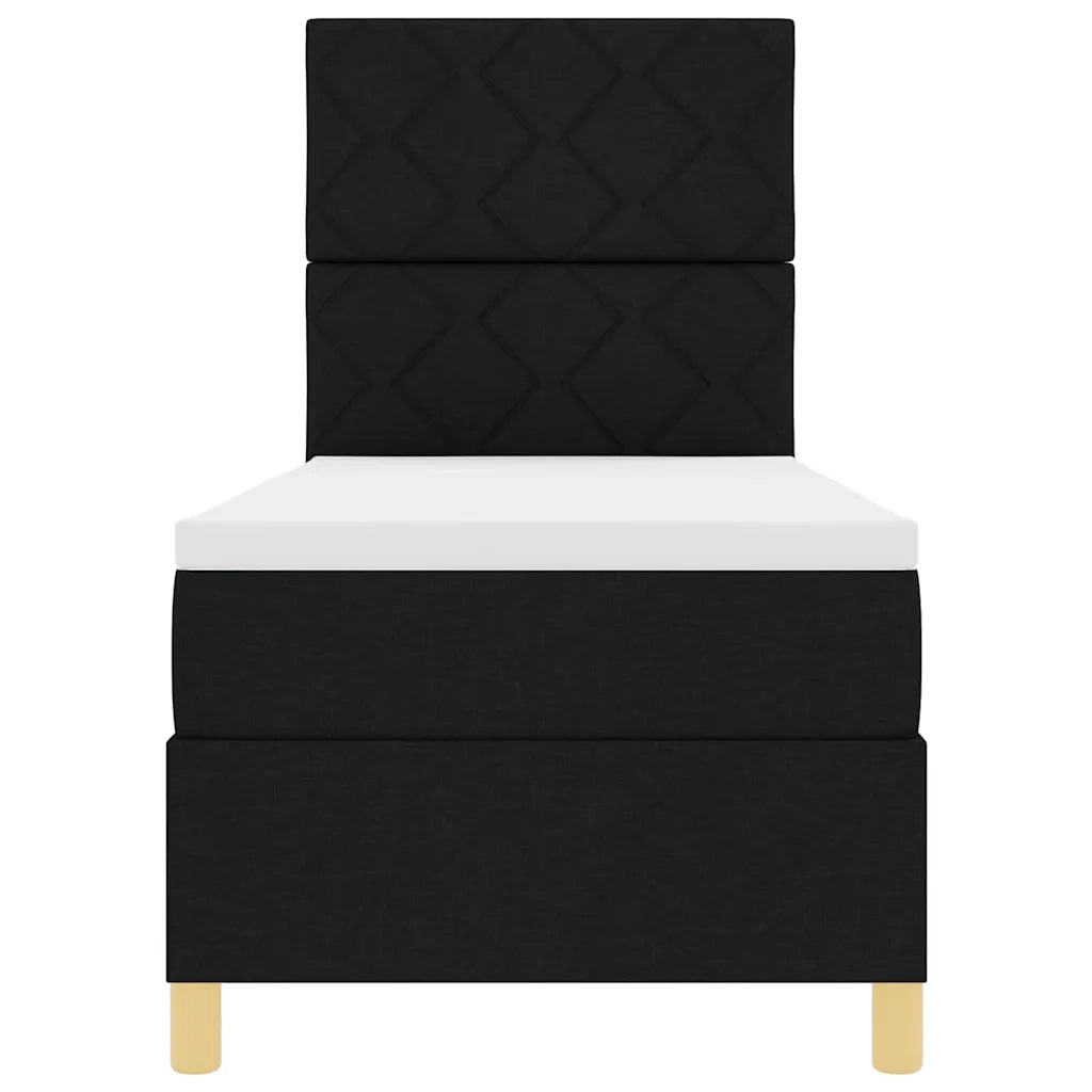 Letto a molle con materasso Nero 80 x 200 cm Tessuto 3339653