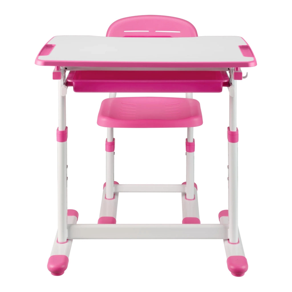 Set scrivania e sedia per bambini rosa e bianco 03_0010684