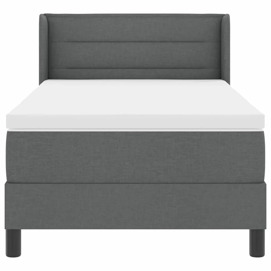 Letto a molle con testiera Grigio scuro 200 x 80 cm Tessuto 3341007