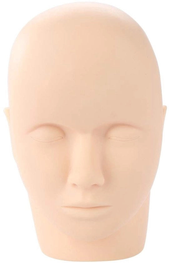 Manichino Testa con Capelli in Gomma Zucchero - Testa di Prova per Estensioni e Trucco - Tecnica di Bellezza - Adatto per Esercizi di Trucco e Massaggio