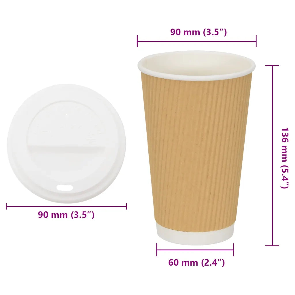 Tazze da Caffè in Carta con Coperchi 1000 pz 16oz 400 ml