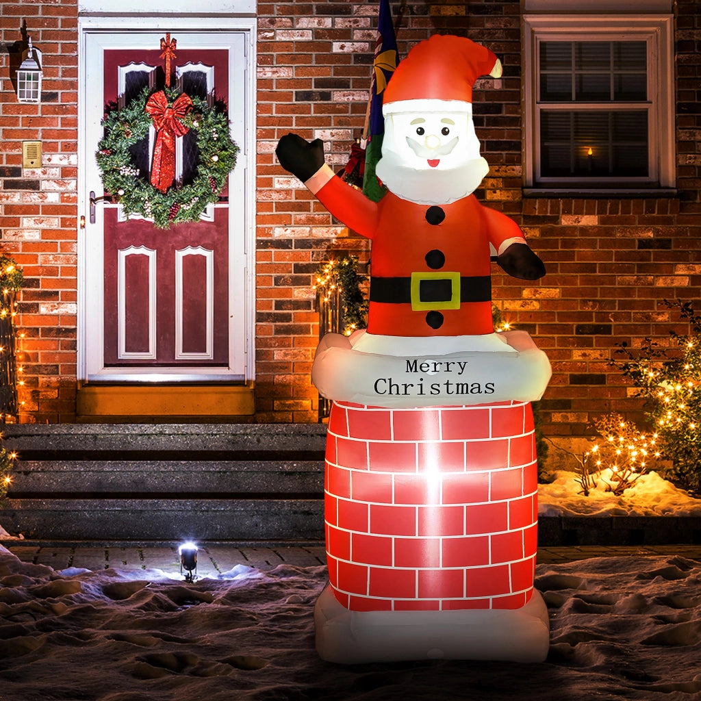 Babbo Natale Inflatable con Camino ¨C zephmum ¨C Multicolor 80x70x210 cm