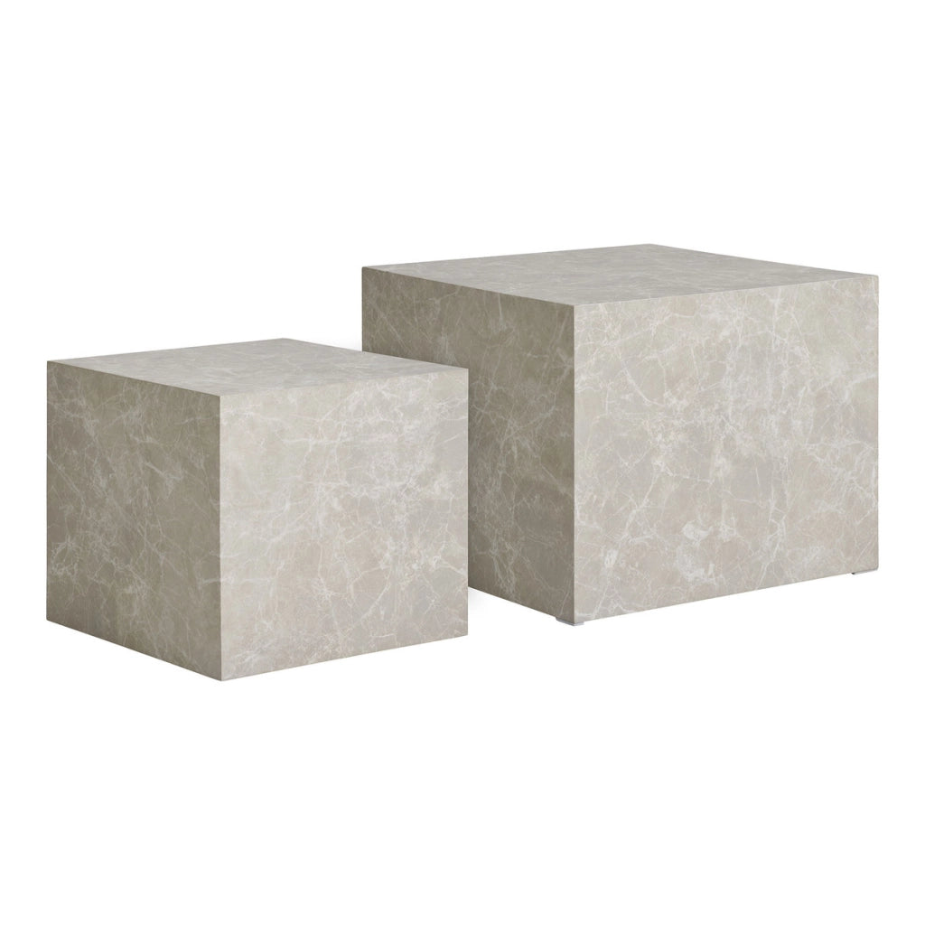 Set di Tavolini Prague, Grigio, MDF, 40x40x36 cm