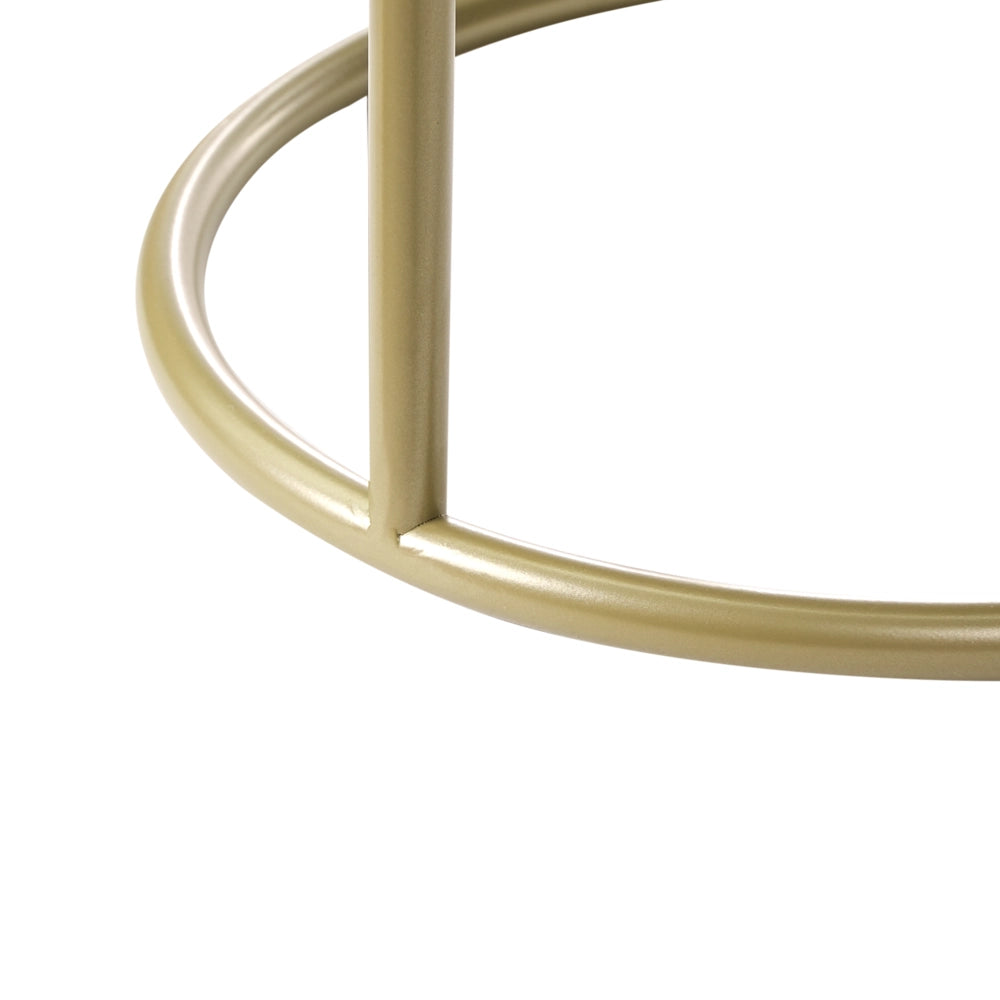 Poggiapiedi Velluto Grigio con Base in Metallo dorato Glam Modern
