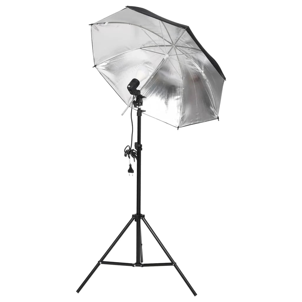 Kit di illuminazione da studio con treppiedi e ombrelli bianco 02_0042393