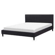 Letto 160 x 200 cm telaio a doghe in tessuto Nero contemporaneo