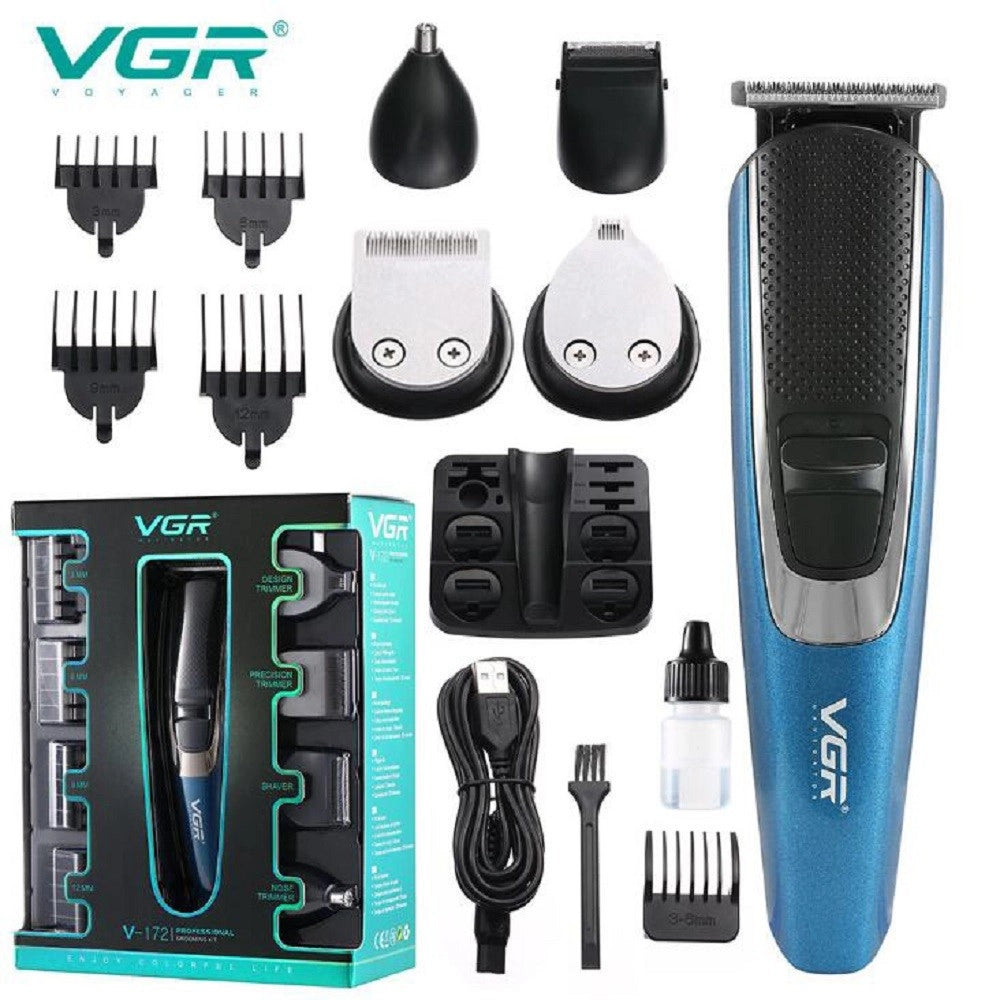 Kit Tagliacapelli Barba Professionale Ricaricabile Elettrico Senza Fili Vgr V172