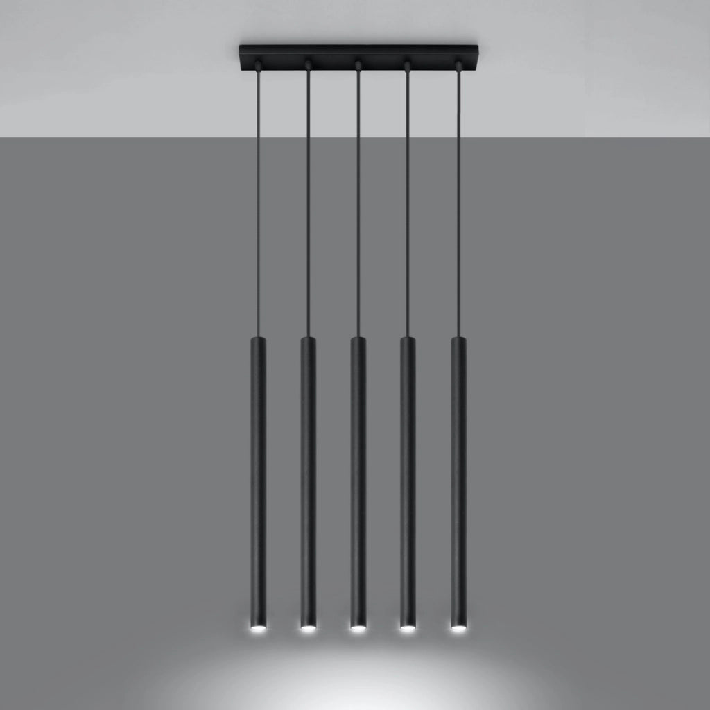 Lampadario Velino 5 luci nero in metallo Pure Lume PU.0472