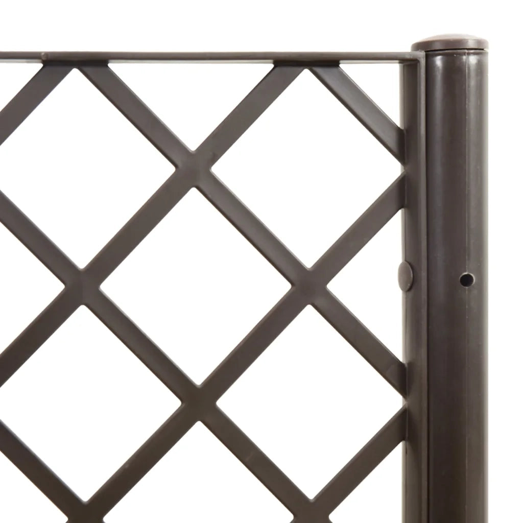 Fioriera da giardino con traliccio-Vaso da Esterno-Vaso con Griglia Marrone 80x40x142 cm in PP