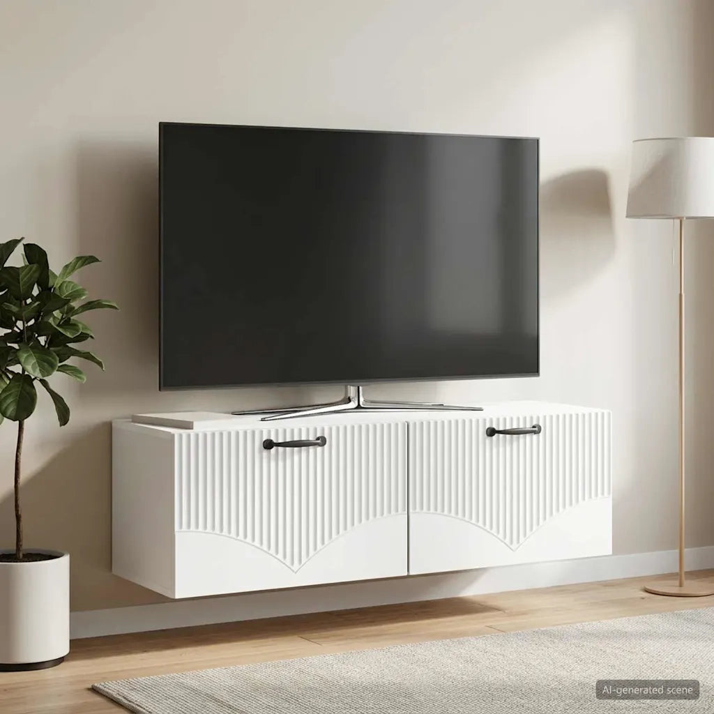Mobile Porta TV da Muro Bianco 98 x 31 x 30 cm 899065