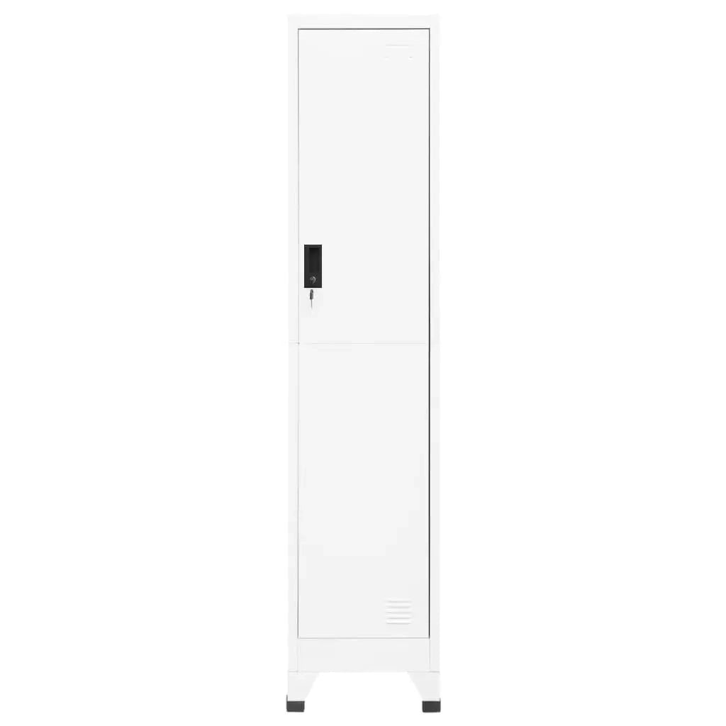 Armadietto da ufficio moderno di design 38 x 45 x 180 cm con anta con serratura design elegante in acciaio bianco 02_0046990