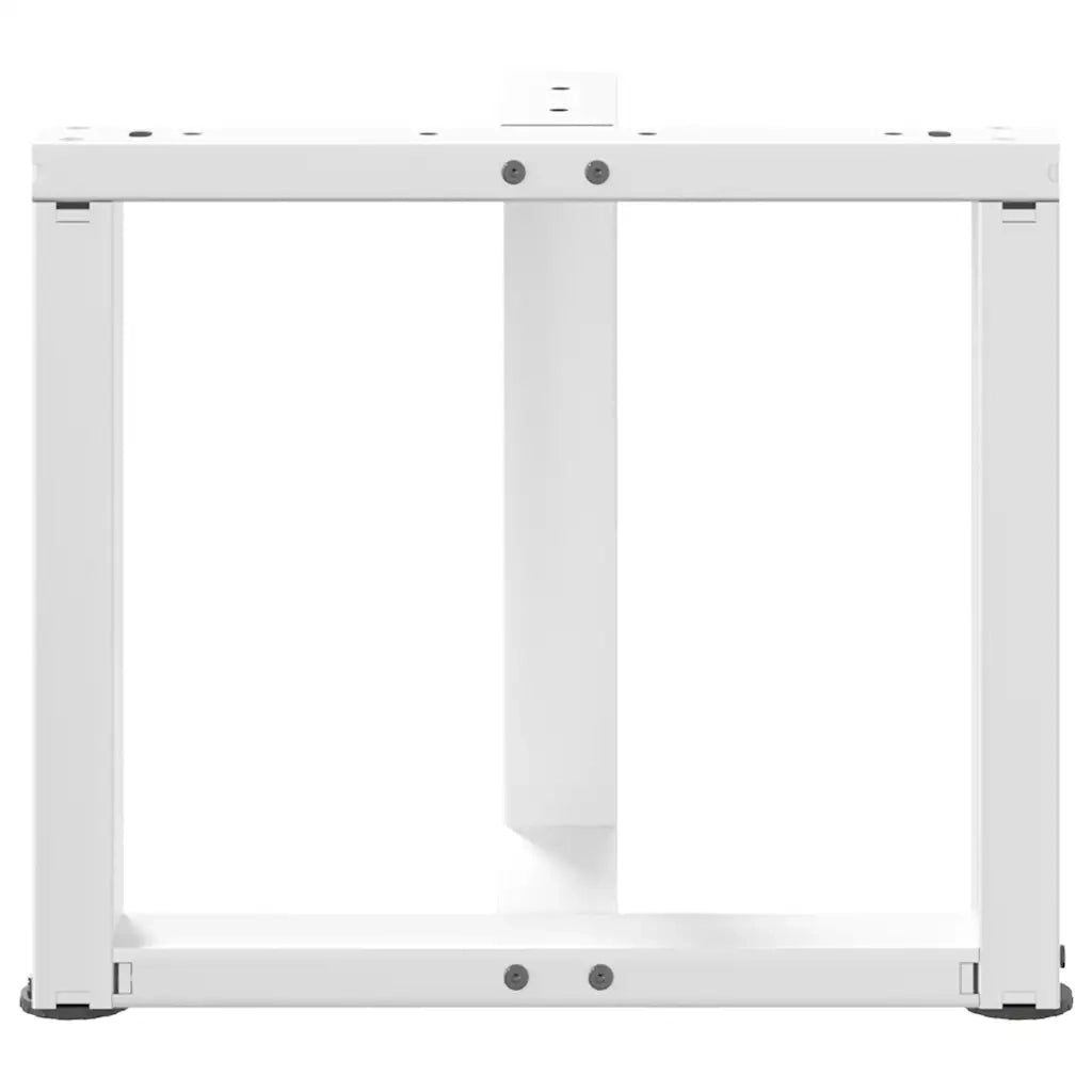 Gambe per Tavolino da Caffè a Forma di T 2 pz Bianche 50x25x(42-43) cm Acciaio 4013029