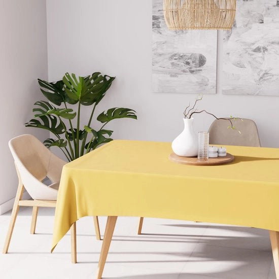 Tavolo in plastica con ruota per mobili da esterno, 140x200 cm, colore ocre