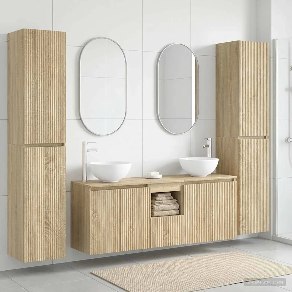 Set di mobili per il bagno 5 pz Rovere Sonoma 3406025