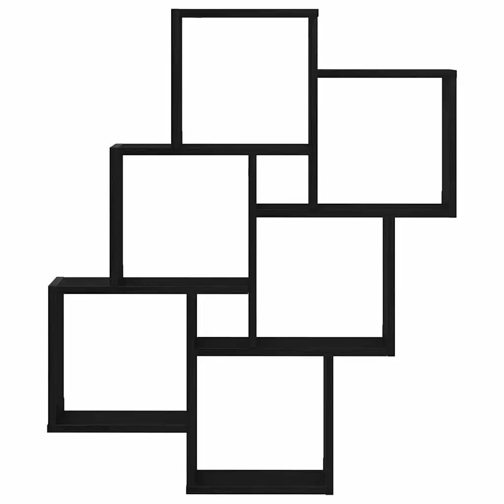 Scaffale da parete A parete Rovere Nero 78 x 15 x 93 cm 862649