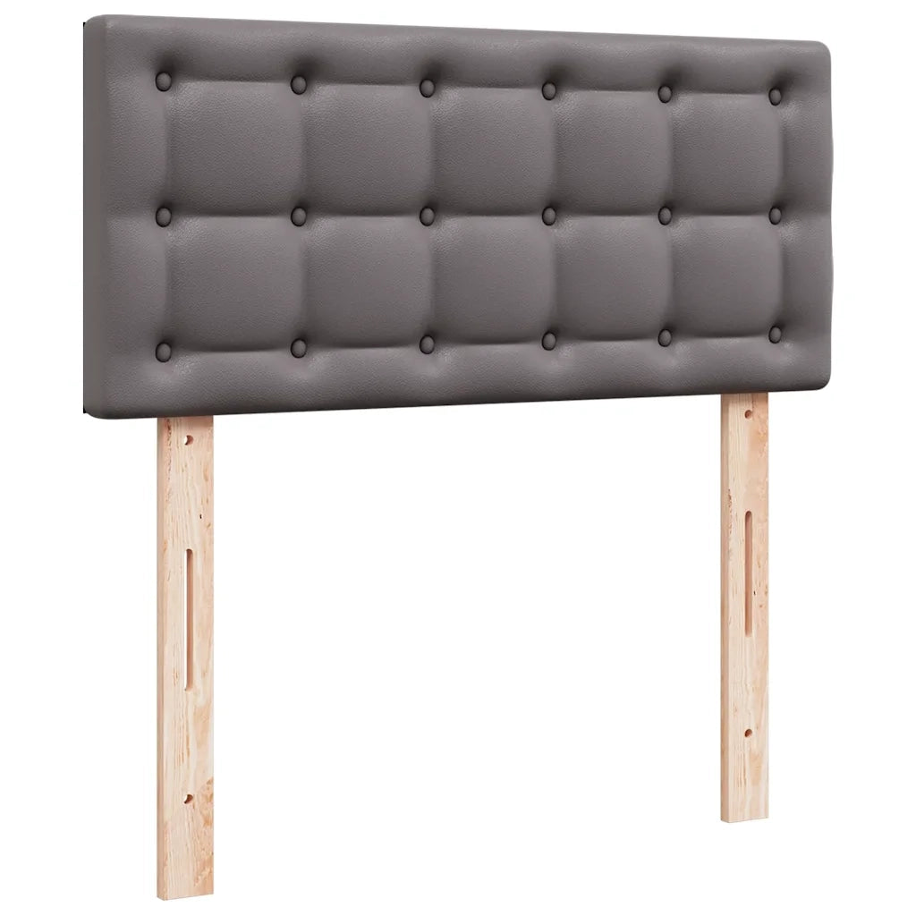 Struttura Letto Pouf con Materassi Grigio 200x200 cm Similpelle 3312813