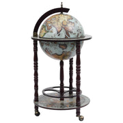 Minibar a Forma di Globo con Supporto in Legno di Eucalipto Blu cod mxl 49350