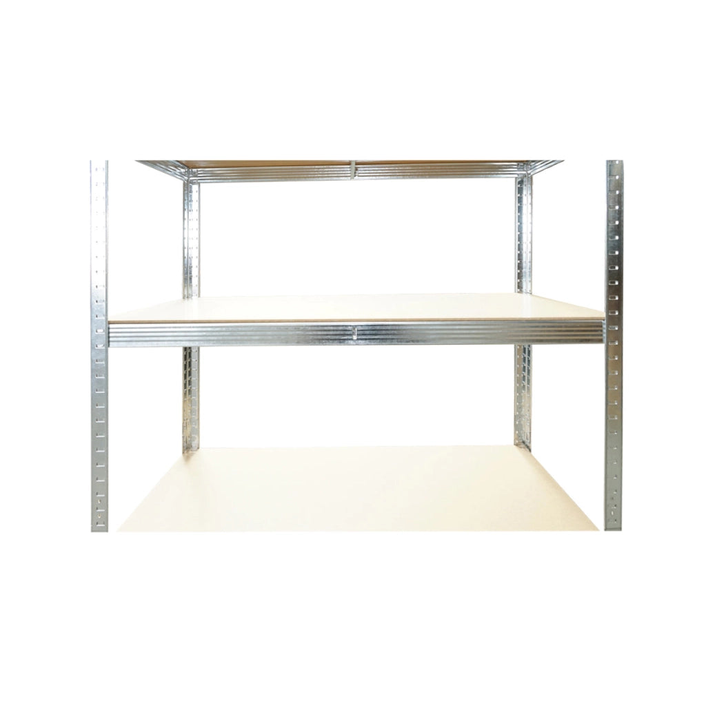 Scaffale in metallo con 5 ripiani in MDF, 180x100x45 cm, 250 kg/ripiano, montaggio senza viti, zincato