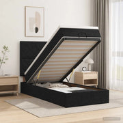 Letto Ottomano con Materasso e LED Nero 80 x 200 cm Tessuto 3458112