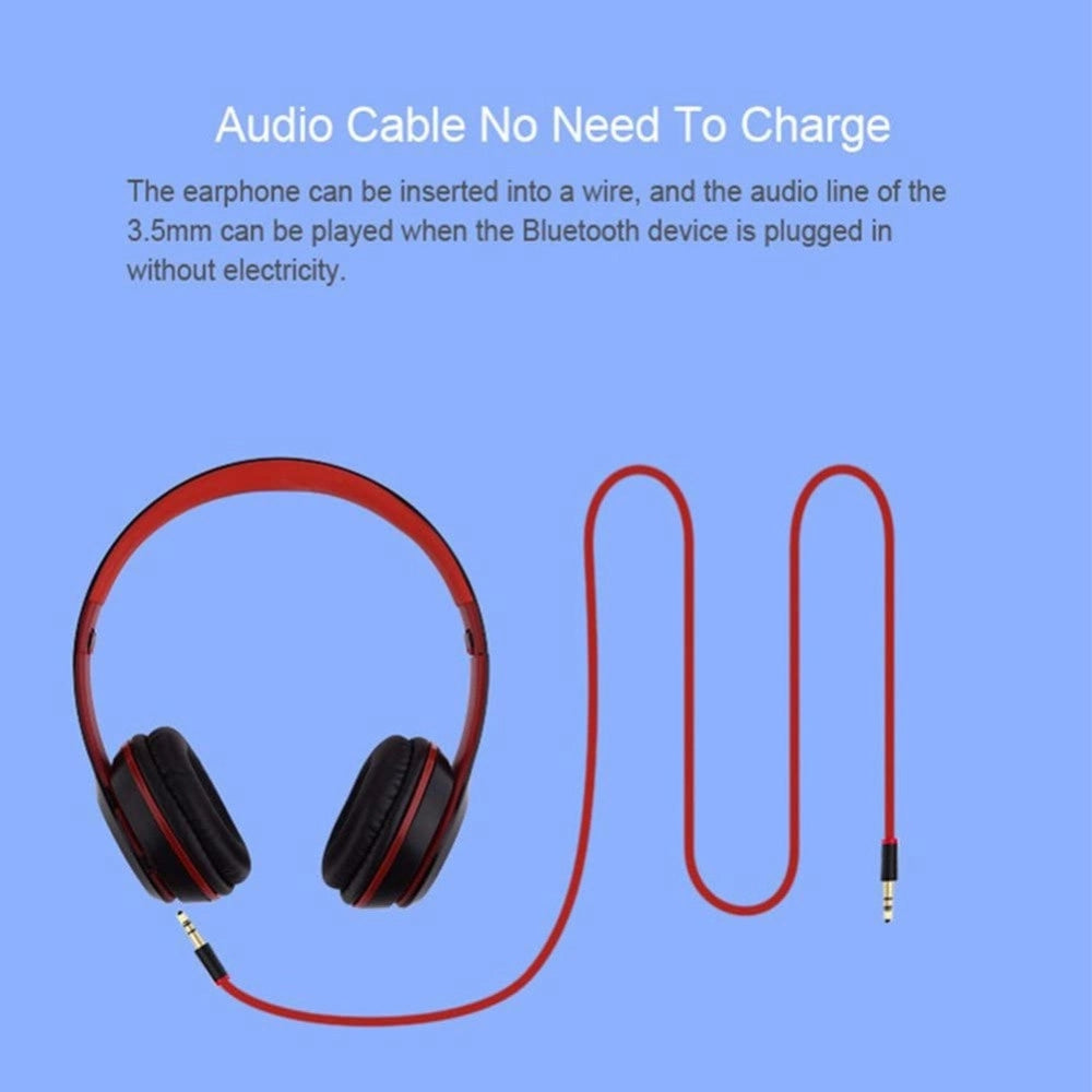 Trade Shop - Cuffie Q-317 Senza Fili Stereo Wireless Ricaricabili Usb Bluetooth Pieghevoli -