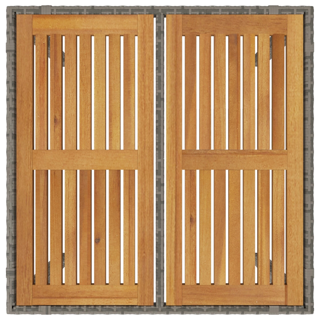 Set Pranzo Giardino 3 Pezzi Rattan Poliestere Grigio