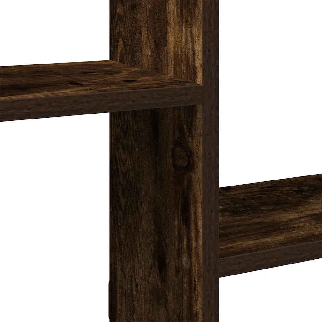 vidaXL Mensola a Cubo da Parete 5 Scomparti in Truciolato Rovere Fumo