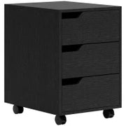 Mobile portaoggetti per ufficio su ruote, 3 cassetti, 40x50x57,5cm, nero