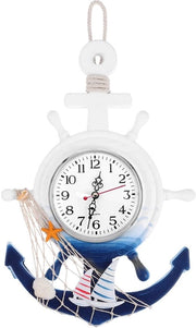 Orologio da parete nautico con ruota di vela in legno, orologio da parete decorativo, stile mediterraneo, stile nautico 1.