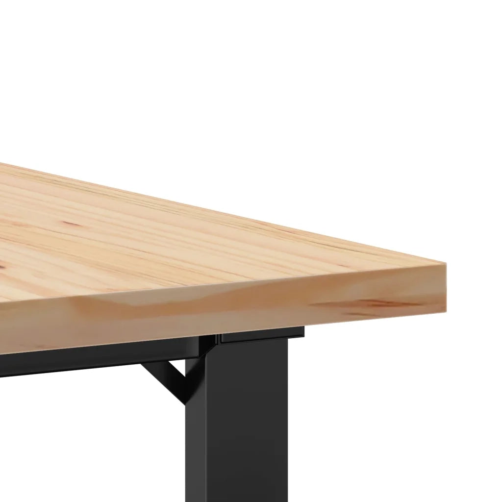 Tavolino Salotto Telaio a O 90x90x45,5 cm Legno Pino e Acciaio