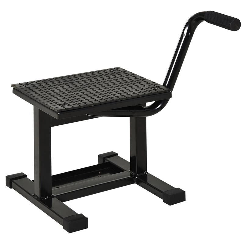 CAVALLETTO ALZAMOTO IN ACCIAIO MAX 150KG CON SUPERFICIE IN GOMMA E MANOVELLA, 48X34X43 CM, NERO
