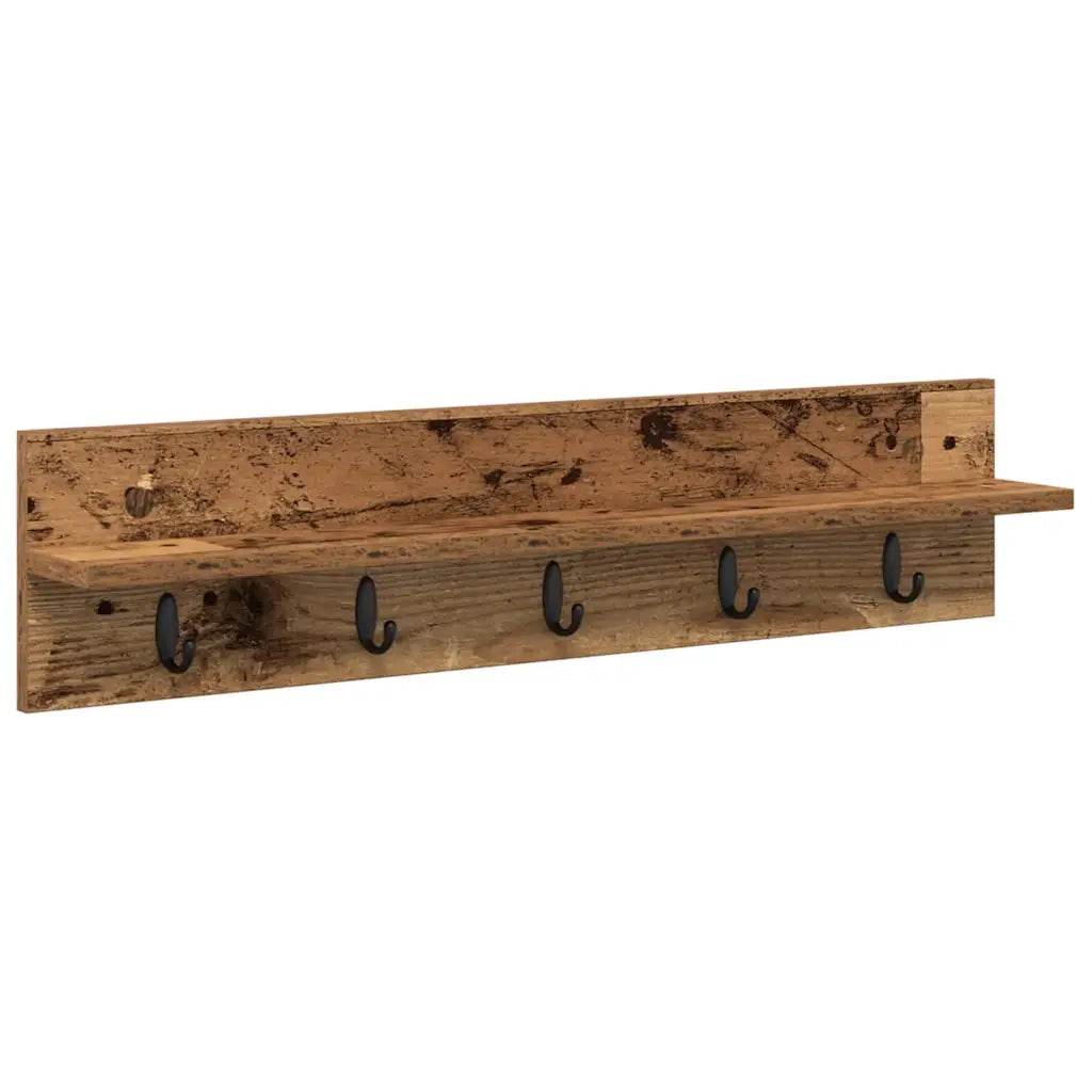 vidaXL Appendiabiti a muro Legno vecchio 80 x 10.5 x 18 cm