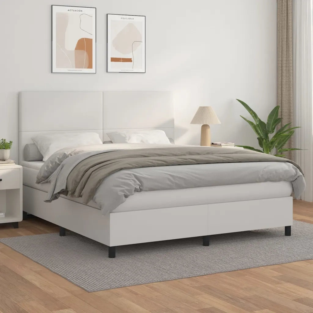 Giroletto a Molle con Materasso Bianco 180x200 cm in Similpelle 3142738