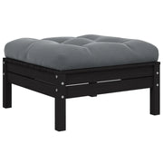 Sgabello da Giardino Cuscino Antracite in Massello di Pino Nerocod mxl 70745