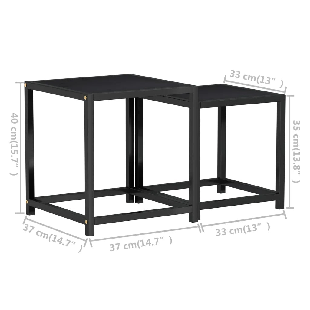 Tavolini 2 pz in MDF Neri cod mxl 68475