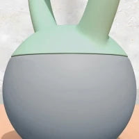 Kettlebell 6 kg con Manico Antiscivolo, Riempita di Sabbia Metallica, 19x19x28 cm, Verde e Grigio